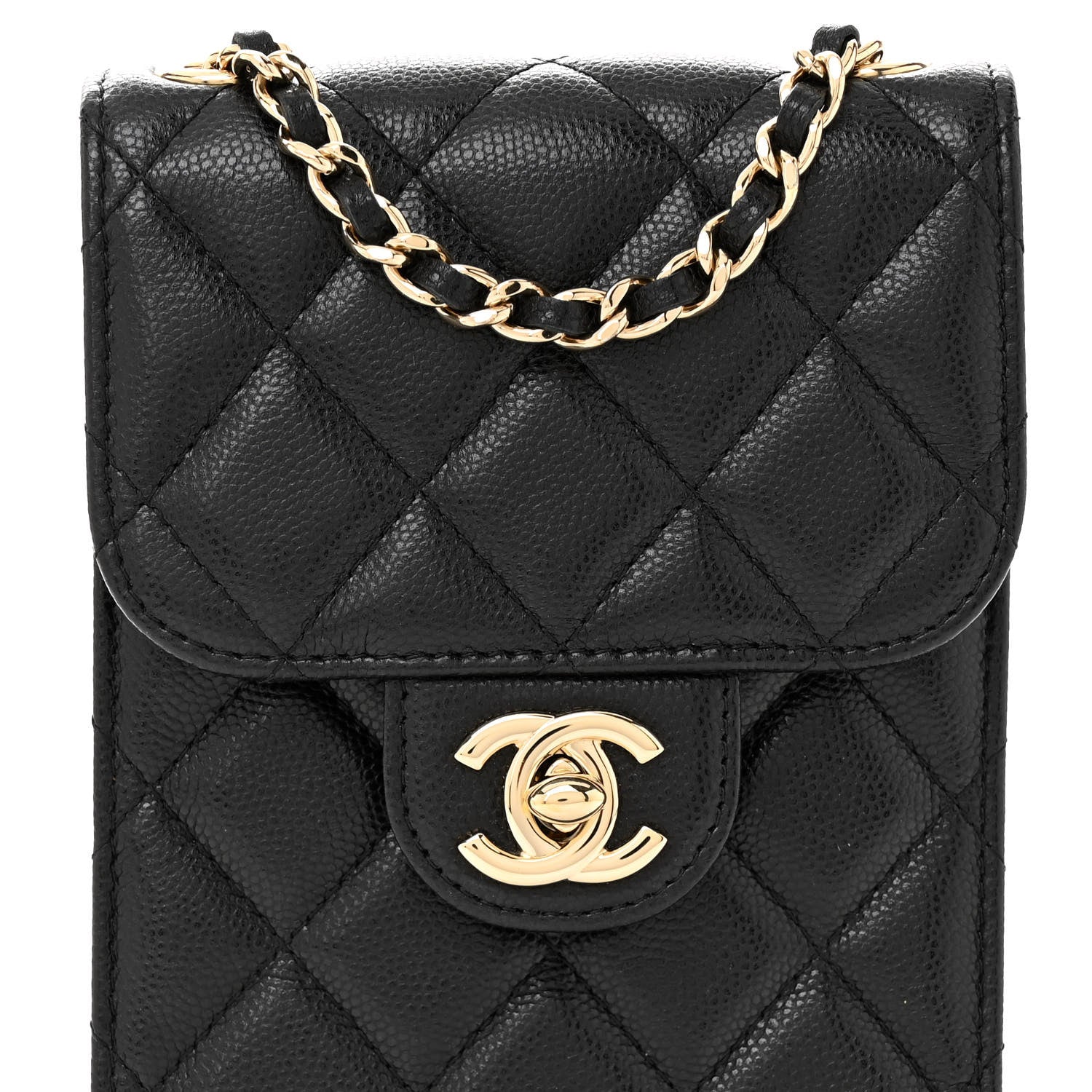 Chanel Caviar Quilted Classic Phone Holder Black 9 of 11