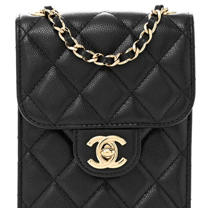 Chanel Caviar Quilted Classic Phone Holder Black 9 of 11
