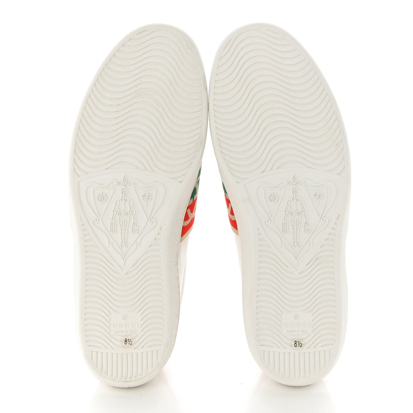Calfskin Web Interlocking G Mens Ace Sneakers 8.5 White