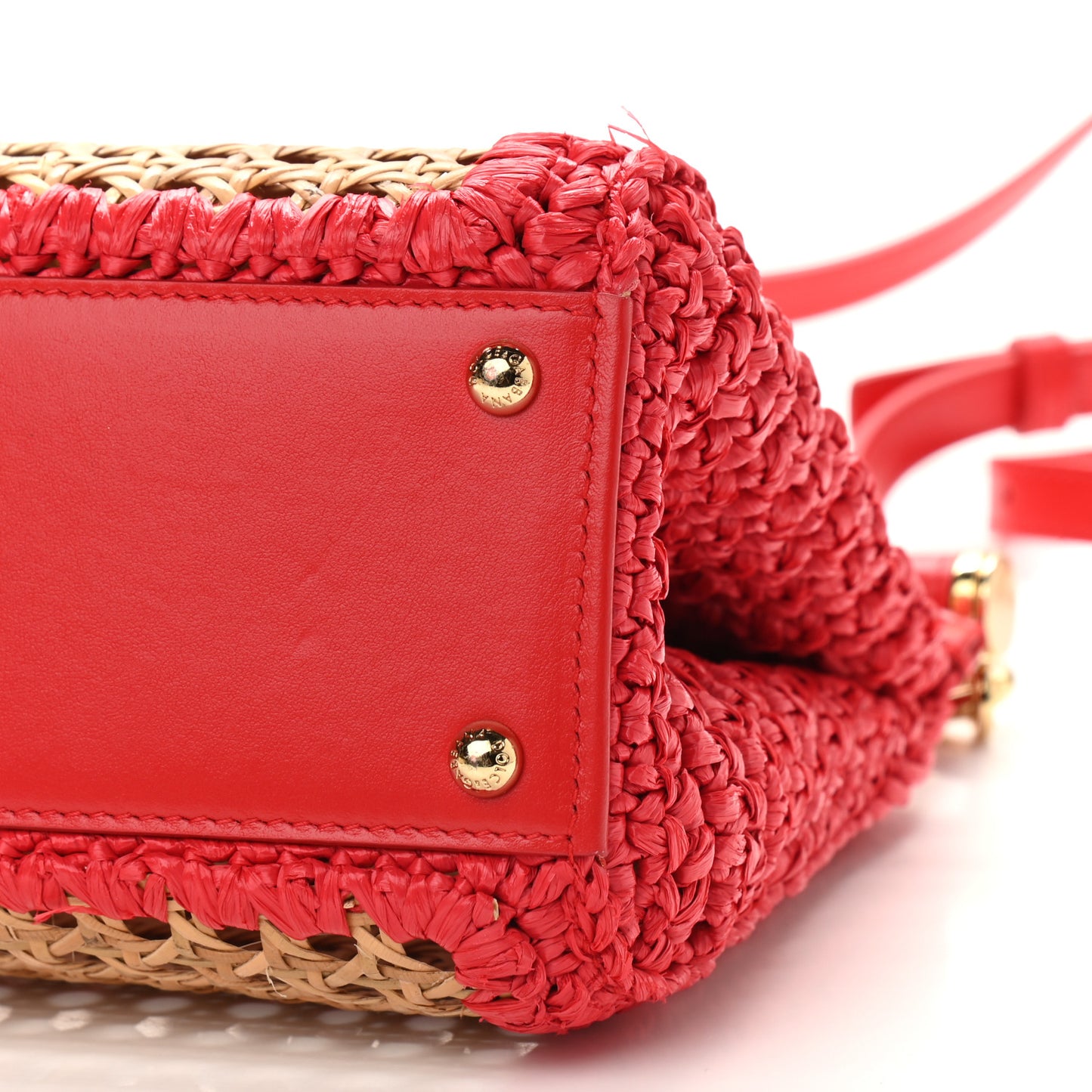 Woven Raffia Miss Sicily Satchel Red