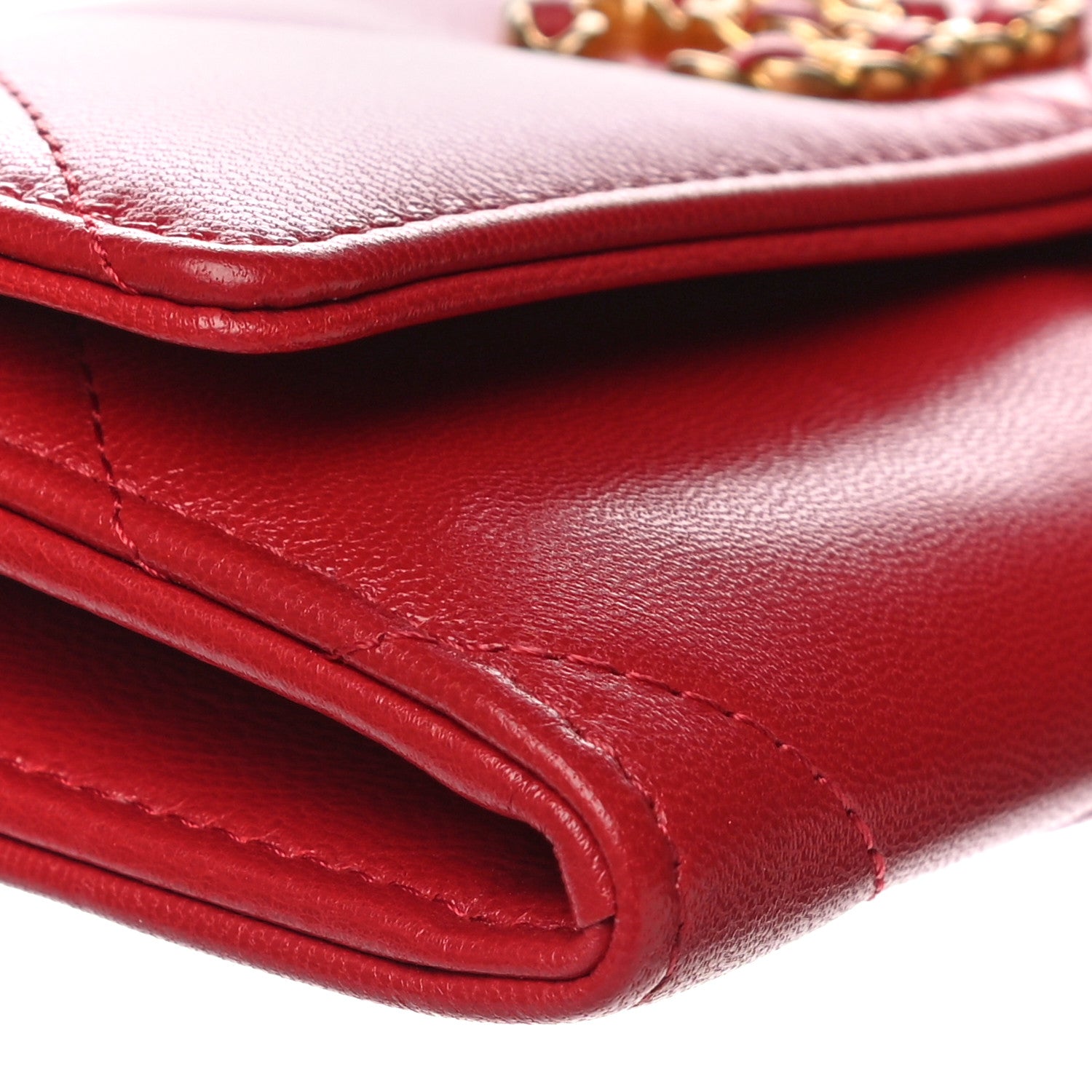 Chanel Goatskin Quilted Chanel 19 Flap Wallet Red 9 of 11