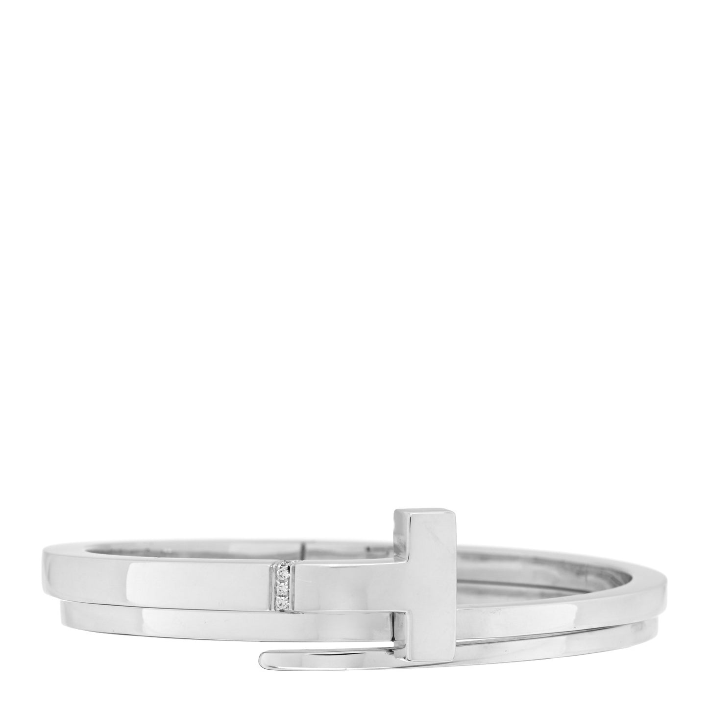 Sterling Silver Diamond T Square Wrap Bracelet