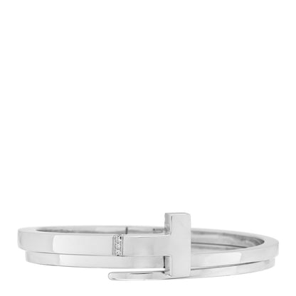 Tiffany Sterling Silver Diamond T Square Wrap Bracelet 1 of 3