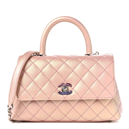 Chanel Iridescent Caviar Quilted Mini Coco Handle Flap Pink 1 of 10