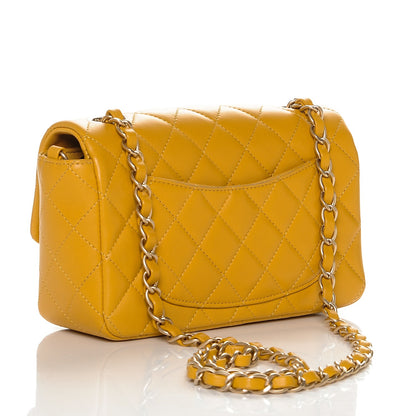 Chanel Lambskin Quilted Mini Rectangular Flap Yellow 3 of 7