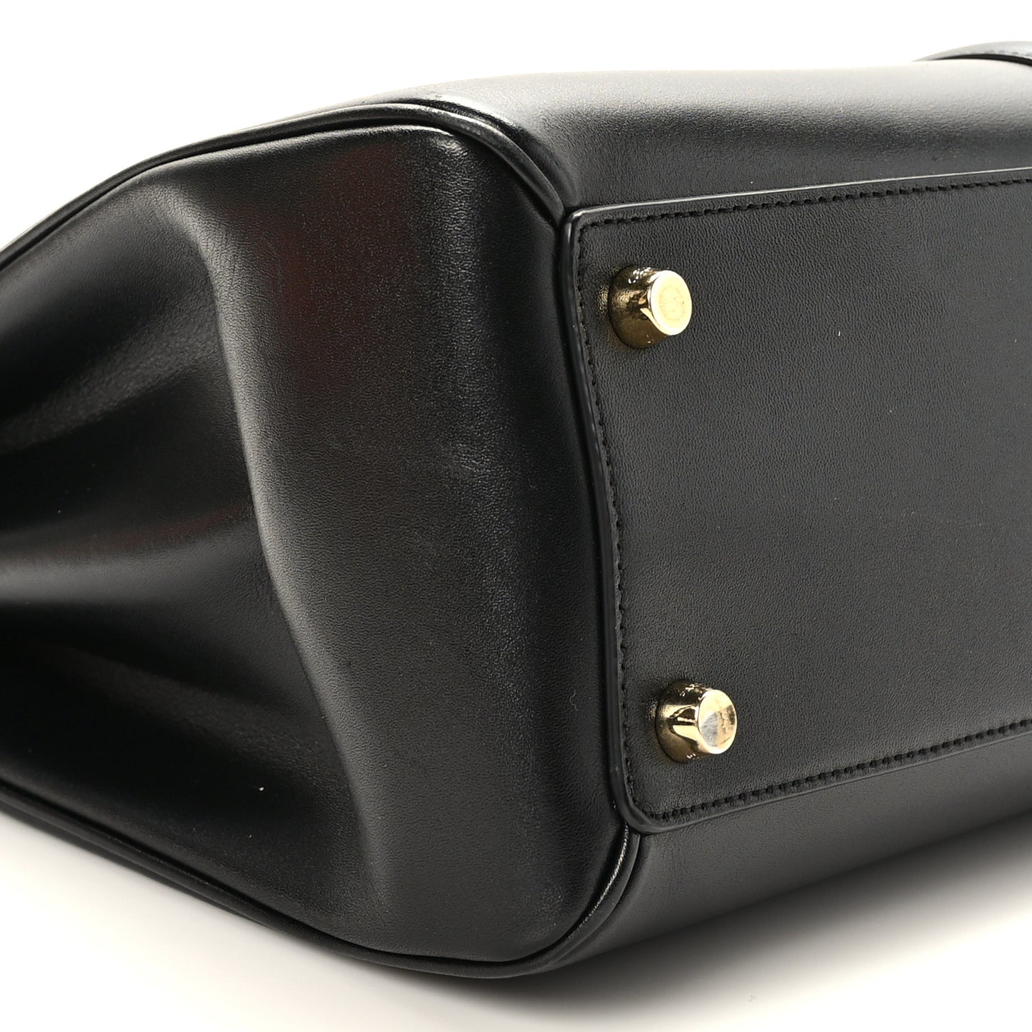 Satinated Calfskin Medium 16 Top Handle Bag Black