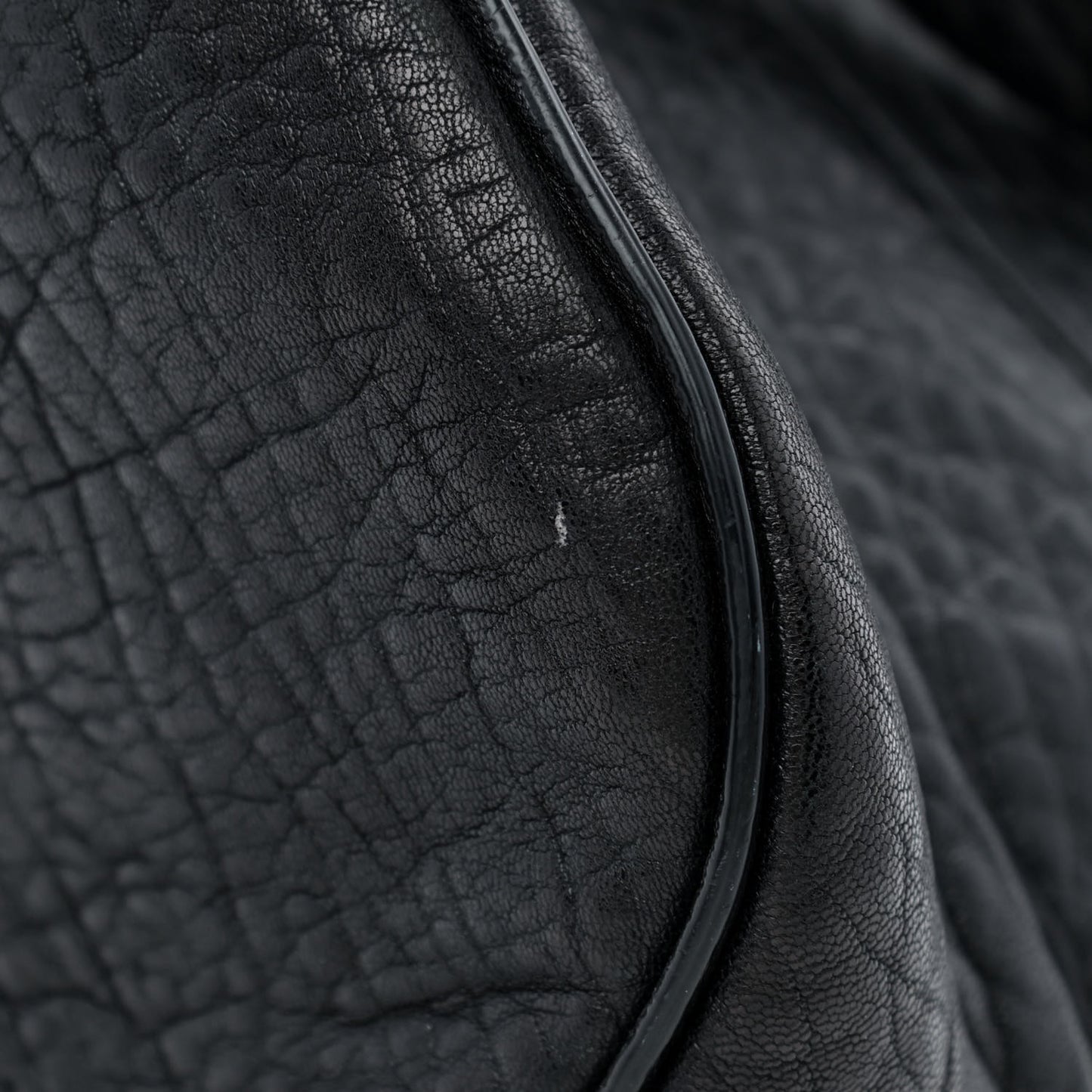 Pebbled Lambskin Rocco Black Nickel Hardware