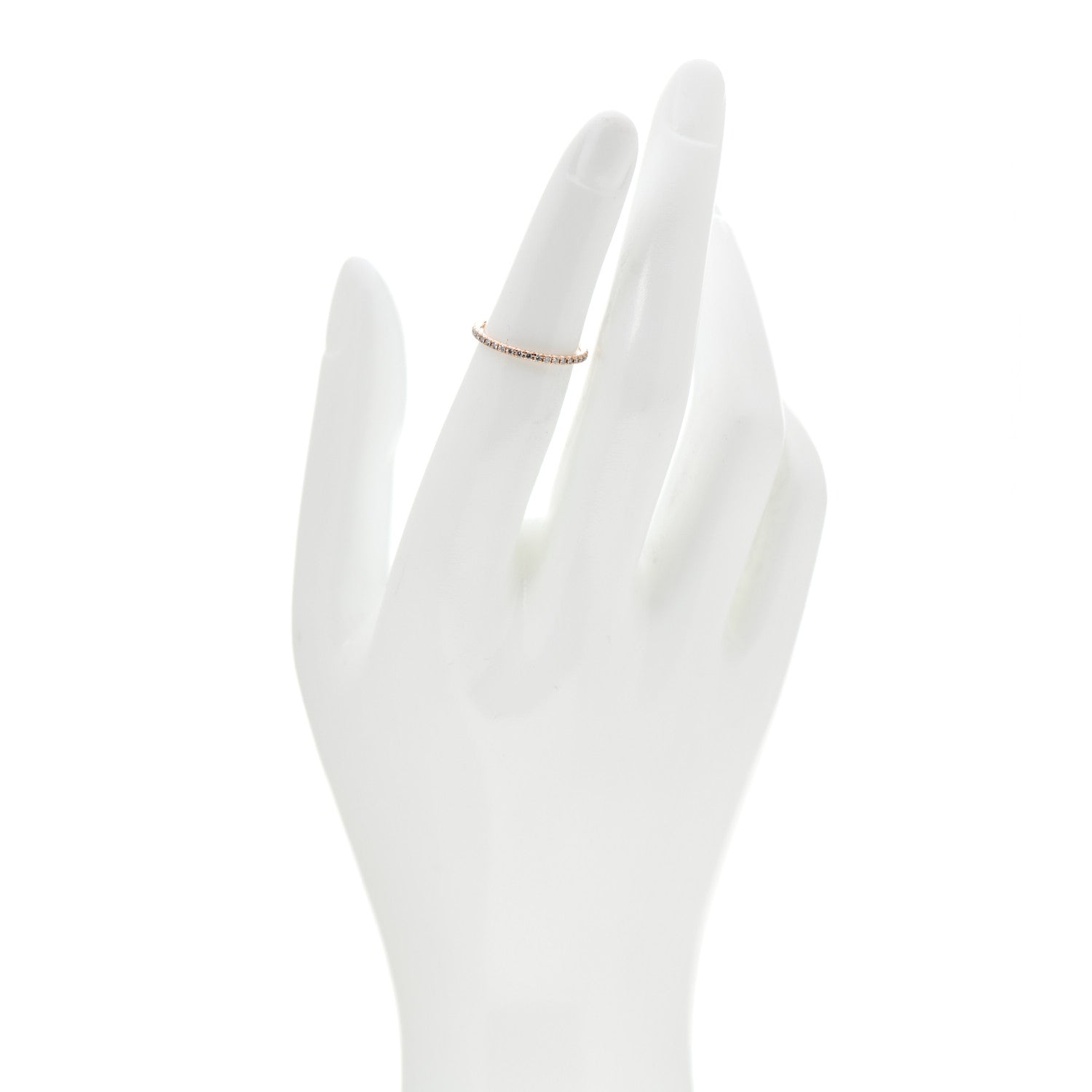 Tiffany 18K Rose Gold Diamond Metro Band Ring 48 4.5 2 of 5