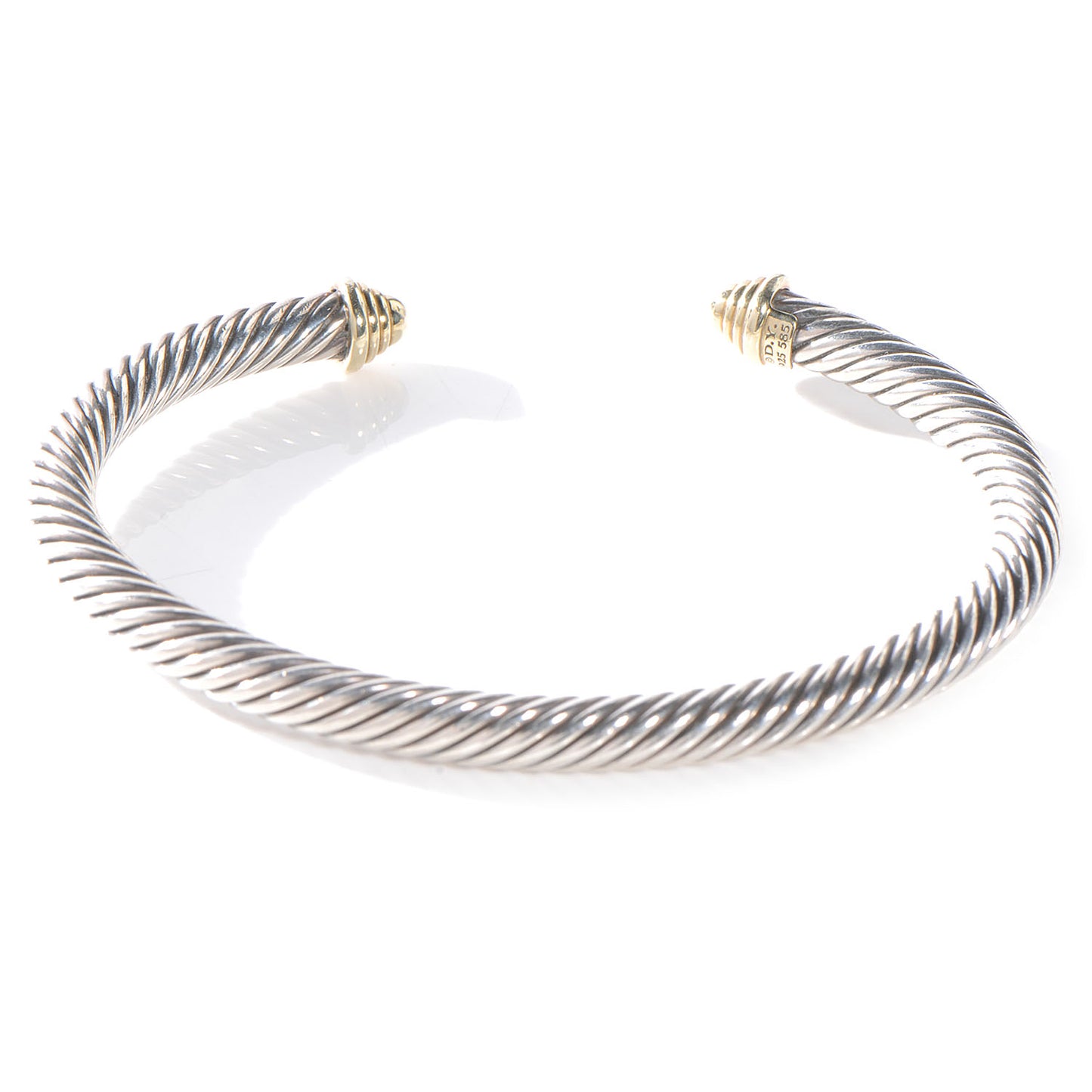 Sterling Silver 14K Yellow Gold 5mm Cable Classics Bracelet