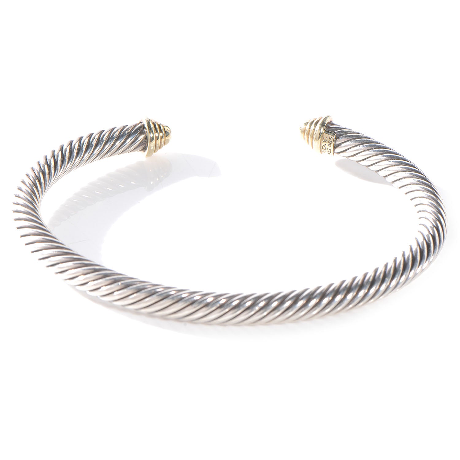David Yurman Sterling Silver 14K Yellow Gold 5mm Cable Classics Bracelet 4 of 4