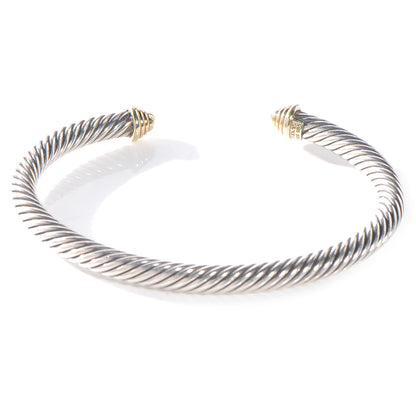 David Yurman Sterling Silver 14K Yellow Gold 5mm Cable Classics Bracelet 4 of 4