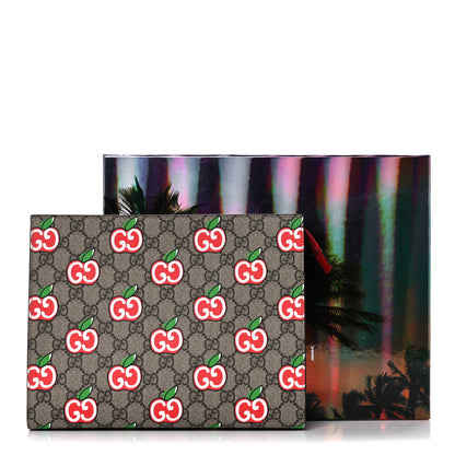 Gucci GG Supreme Monogram Apple Large Cosmetic Case Beige Multicolor Lobster Red 10 of 10