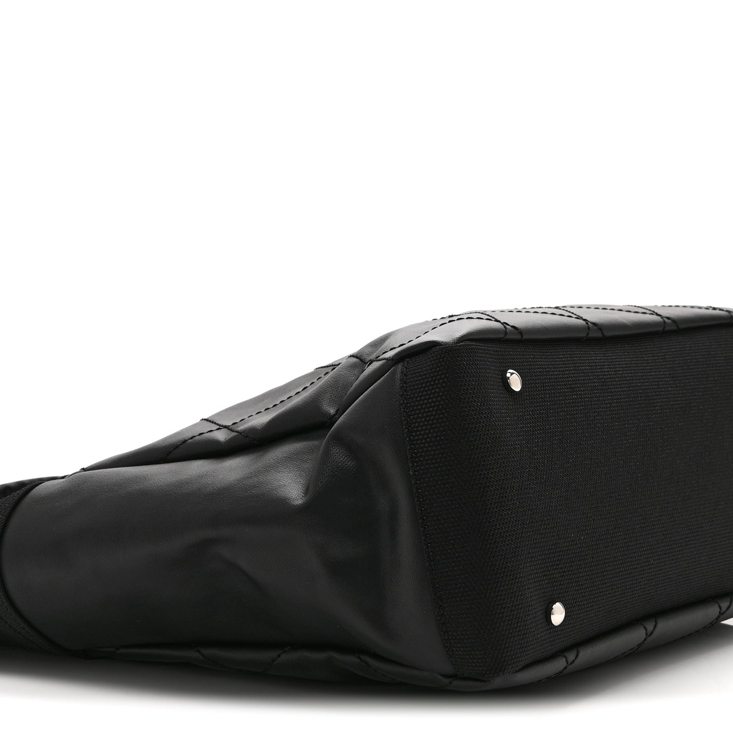 Coated Canvas Quilted Large Paris Biarritz Tote Black