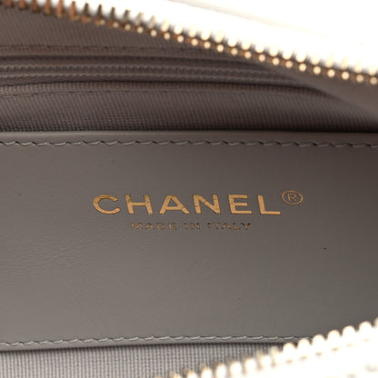 Chanel Shiny Lambskin Quilted Large Trendy Pockets Hobo Light Grey 6 of 10