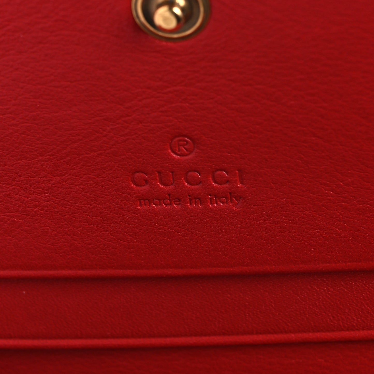 Calfskin Matelasse GG Marmont Card Case Wallet Hibiscus Red