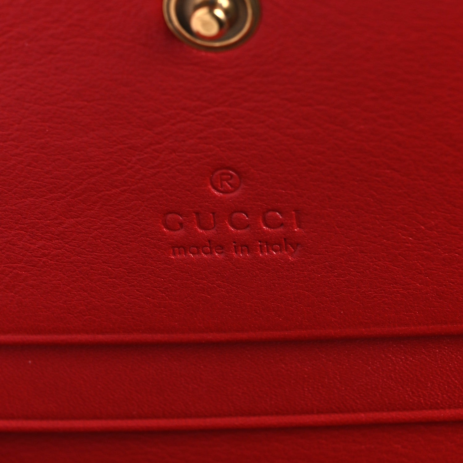 Gucci Calfskin Matelasse GG Marmont Card Case Wallet Hibiscus Red 7 of 11