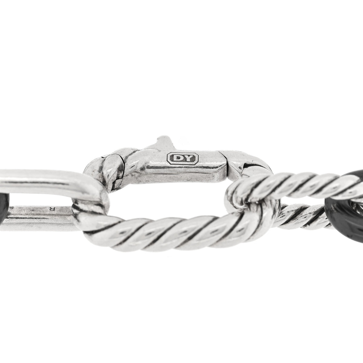 Black Titanium Sterling Silver 8.5mm Madison Chain Bracelet