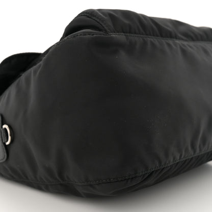 Prada Re-Nylon Vela Saffiano Double Buckle Messenger Shoulder Bag Black 9 of 10