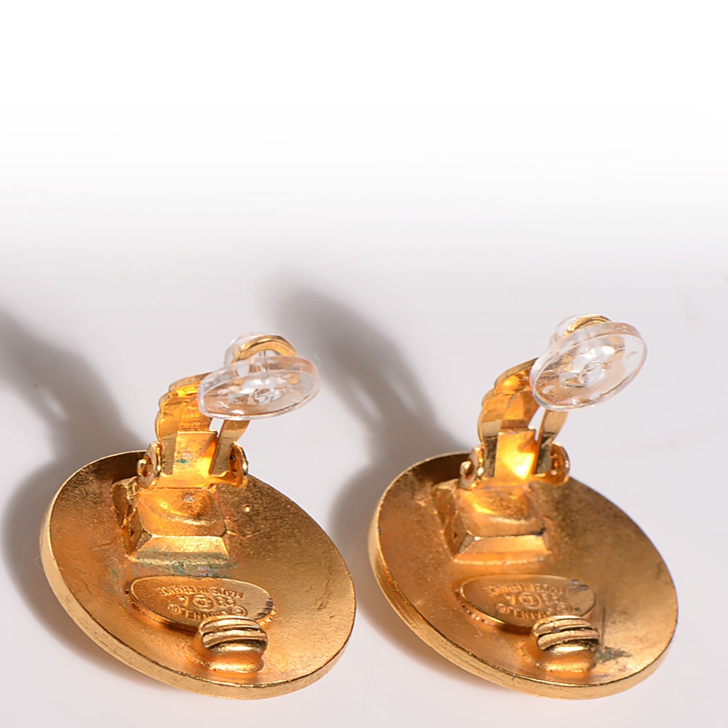 Chanel CC Clip On Earrings Gold 4 of 5