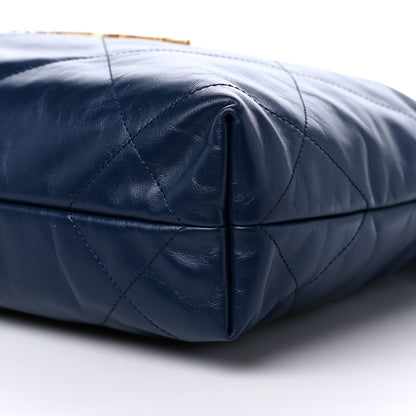 Chanel Shiny Calfskin Quilted Small Chanel 22 Navy 10 of 10