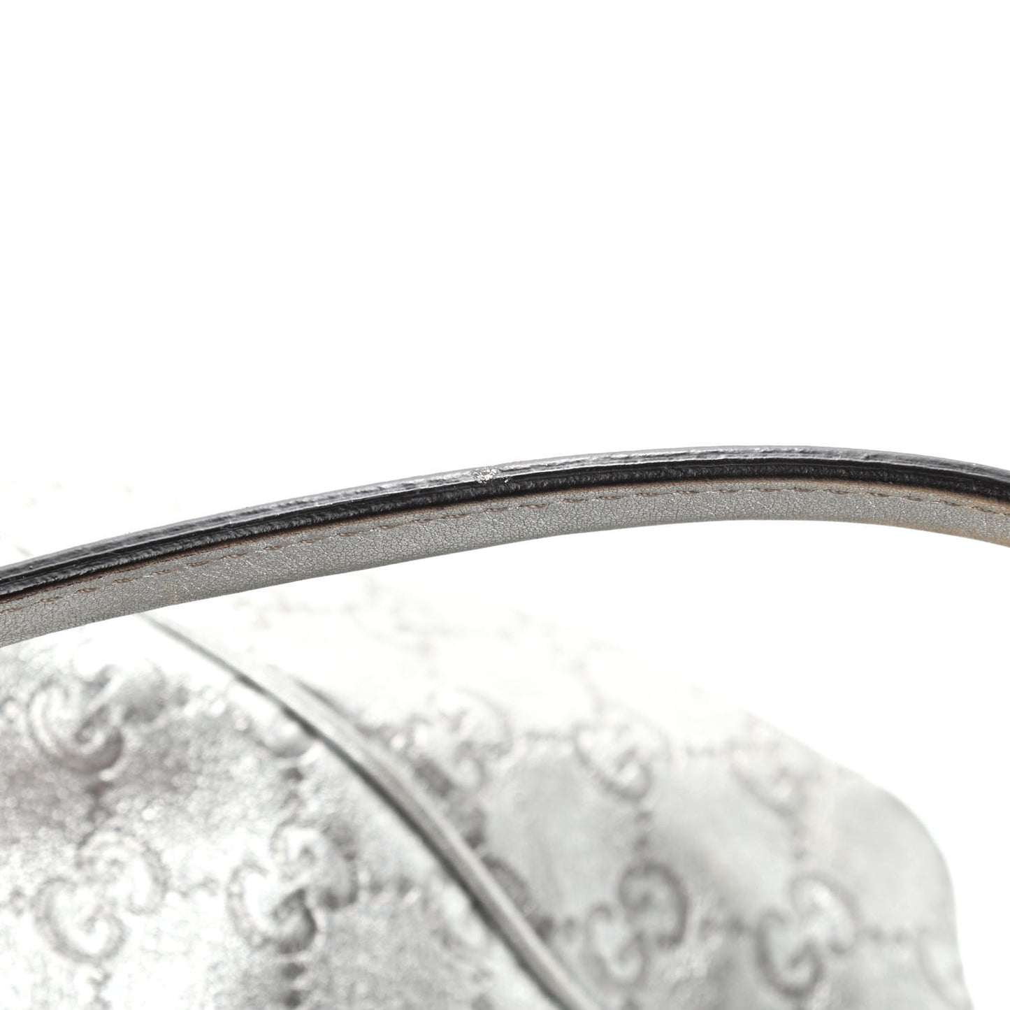 Metallic Guccissima Large Princy Tote Silver