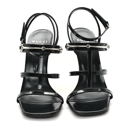 Gucci Nappa Regent Strappy Horsebit Sandals 38 Black 3 of 9