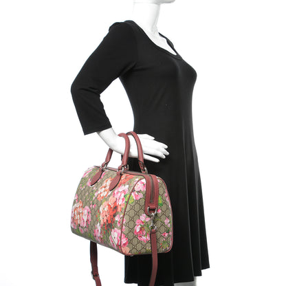 Gucci GG Supreme Monogram Blooms Medium Boston Beige Multicolor Dry Rose 3 of 10