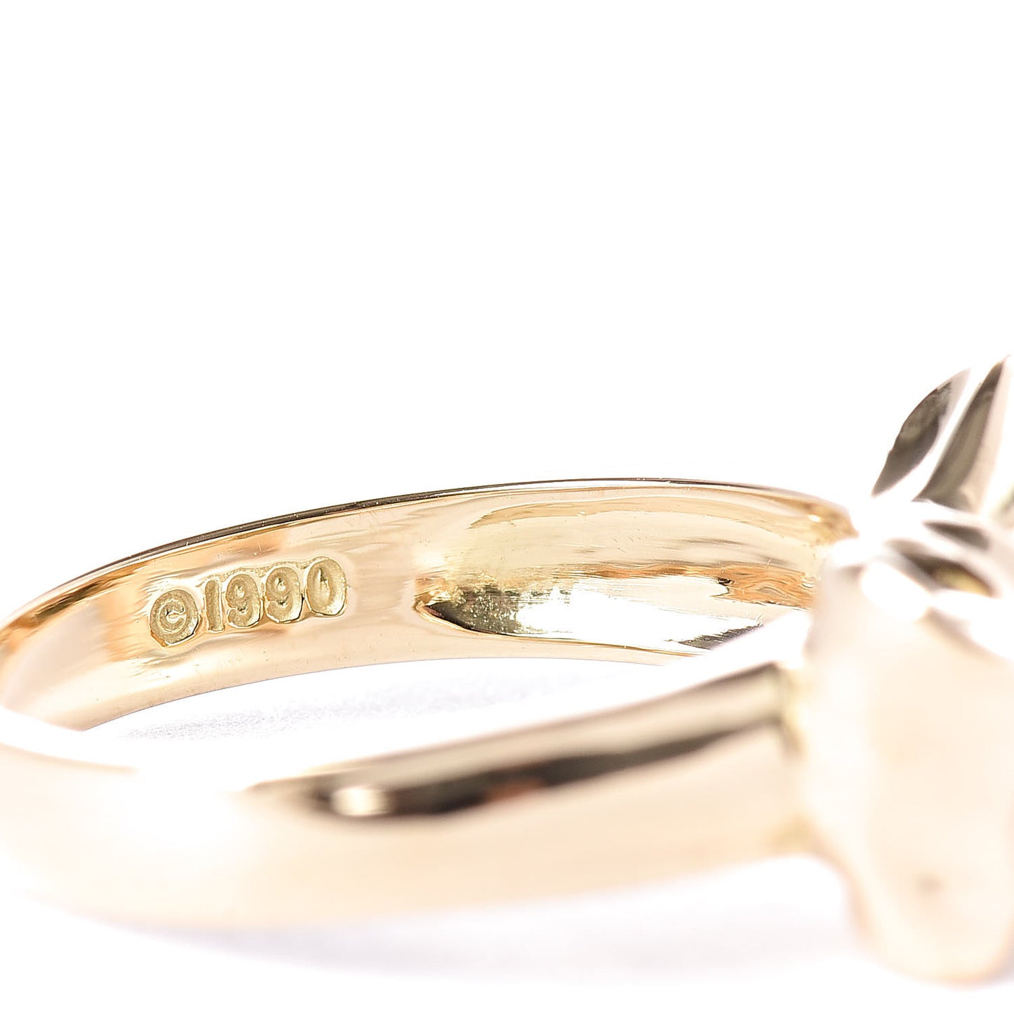 18K Yellow Gold Bow Ring 50 5.5
