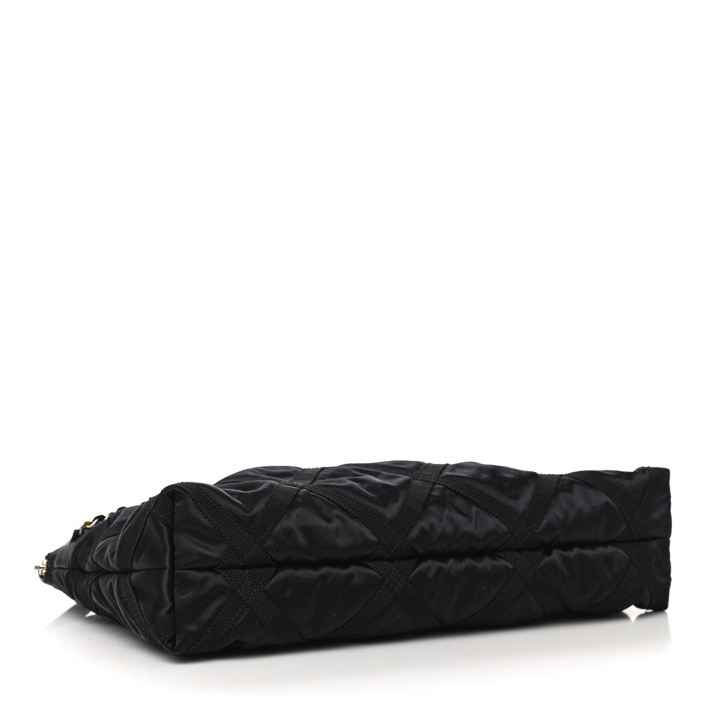 Nylon Grosgrain Large Lifestyle Pouch With Foldable Tote Black
