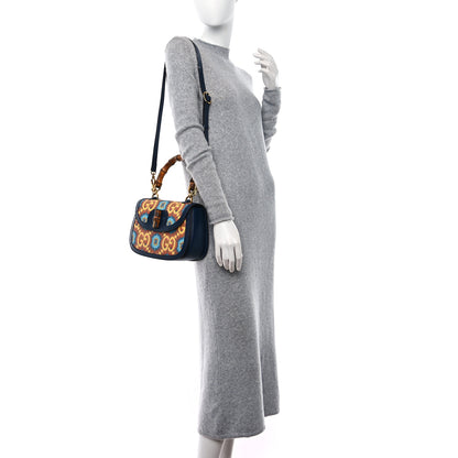 Gucci Calfskin Kaleidoscope Medium Bamboo 1947 Top Handle Bag Blue Orange Multicolor Blue Agata 2 of 8