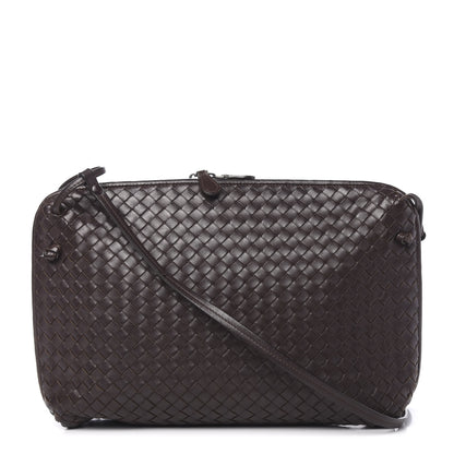 Bottega Veneta Nappa Intrecciato Nodini Crossbody Messenger Ebano 1 of 12