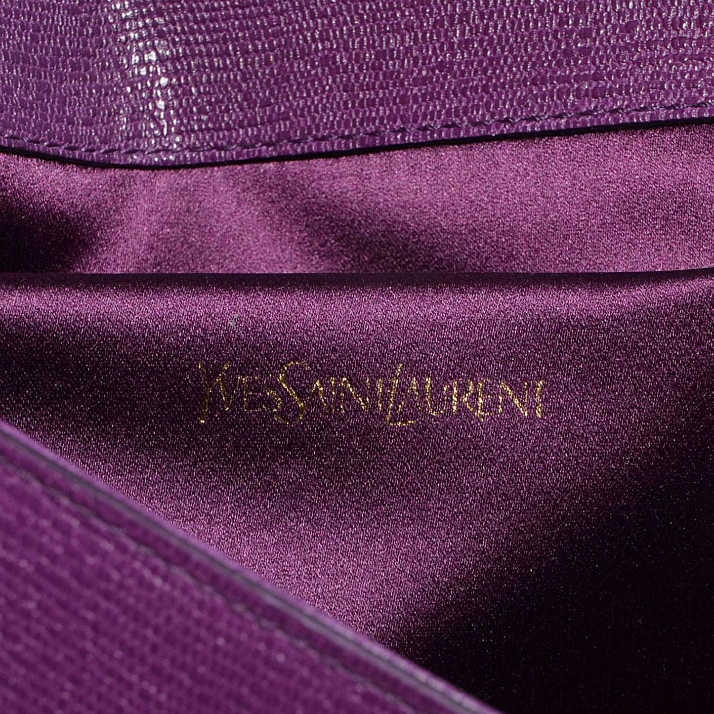 Textured Leather ChYc Clutch Purple