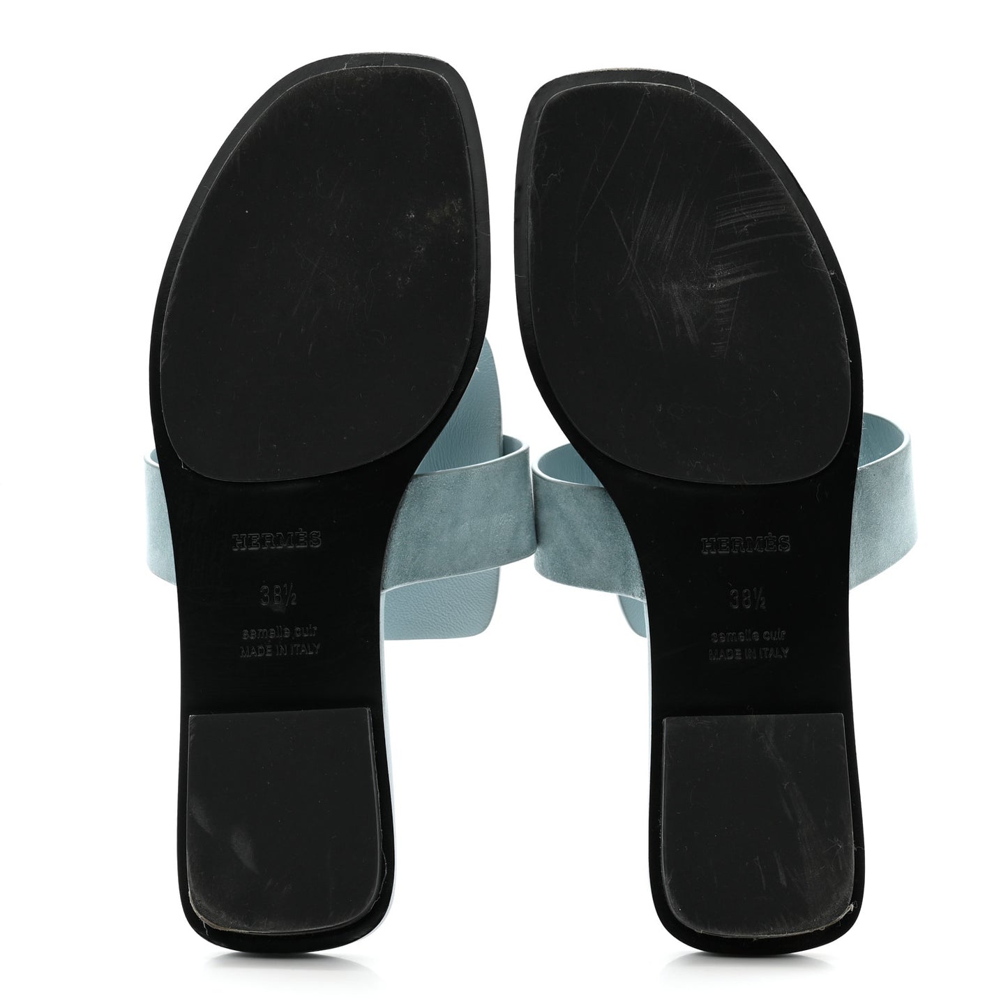 Suede Goatskin Womens Galerie Sandals 38.5 Bleu Pinede