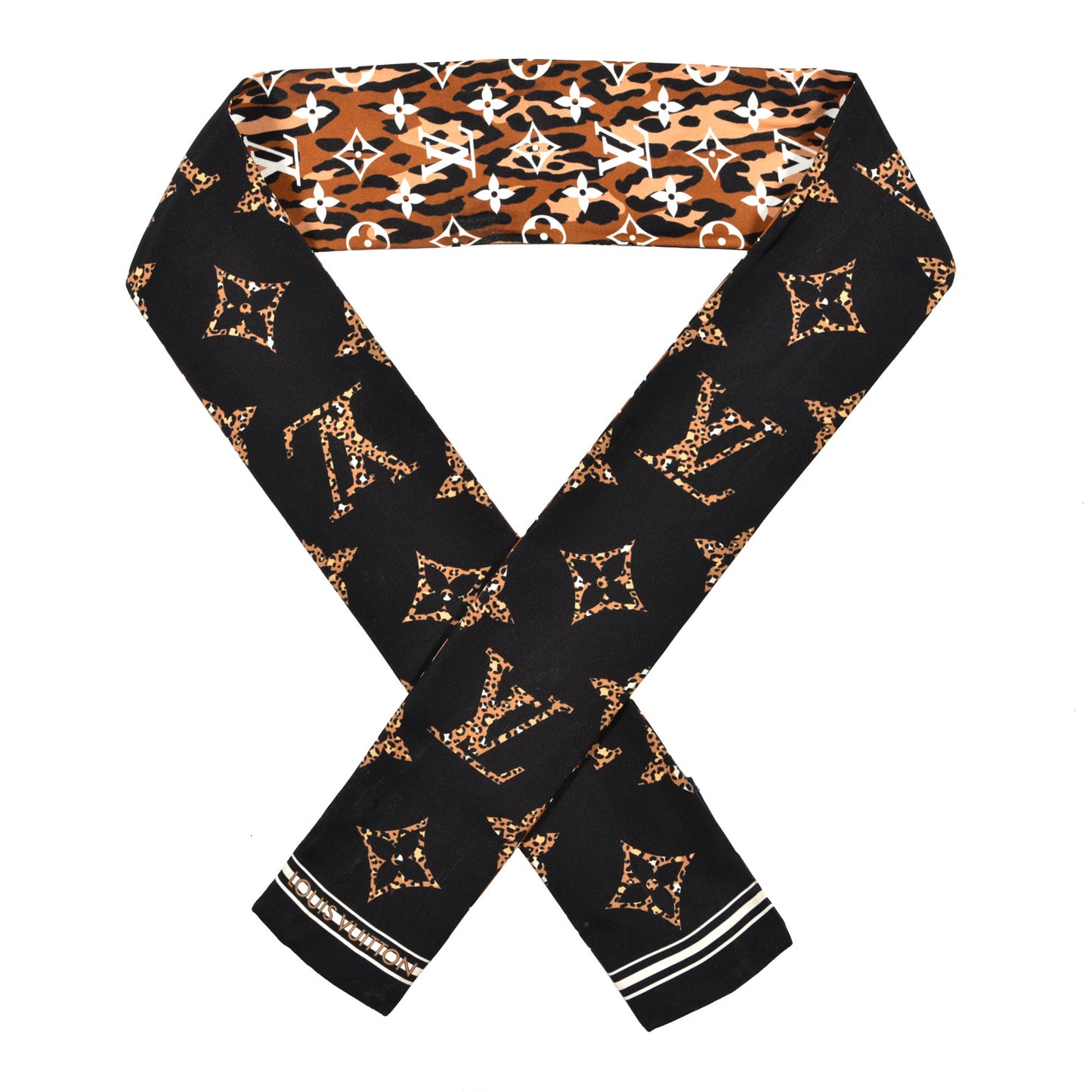 Silk Monogram Giant Jungle Bandeau Black