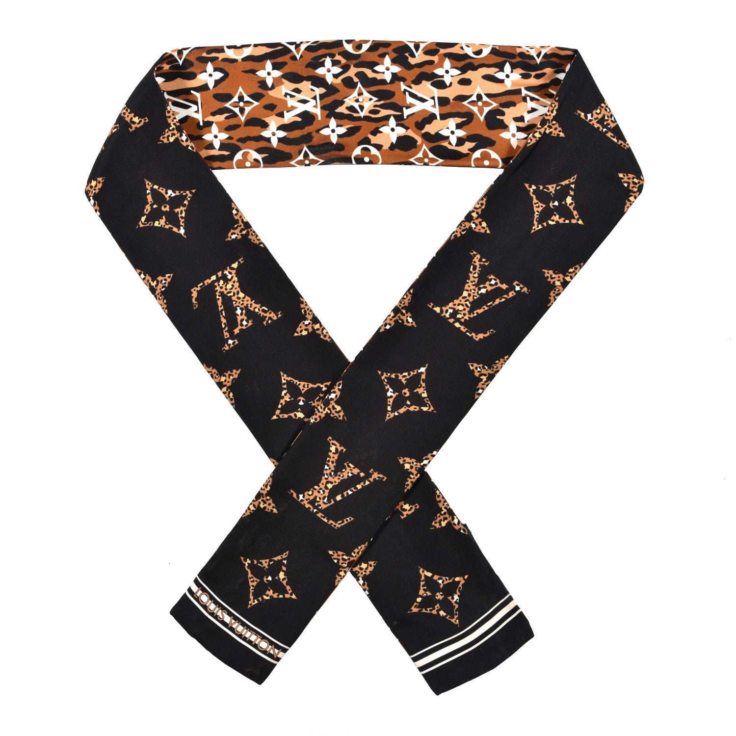 Louis Vuitton Silk Monogram Giant Jungle Bandeau Black 1 of 3