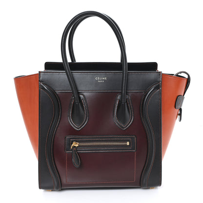 Celine Smooth Calfskin Micro Bi-Color Luggage Burgundy Wine 1 of 9