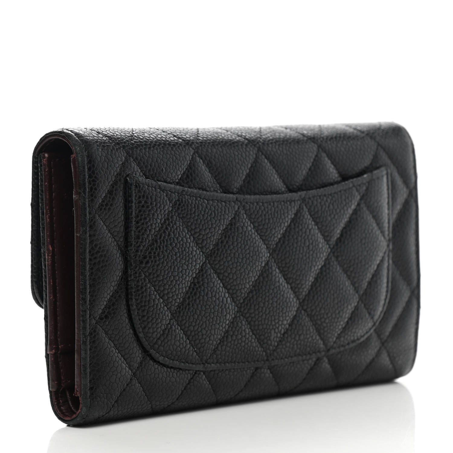 Chanel Caviar Quilted Large Gusset Flap Wallet Black 3 of 15