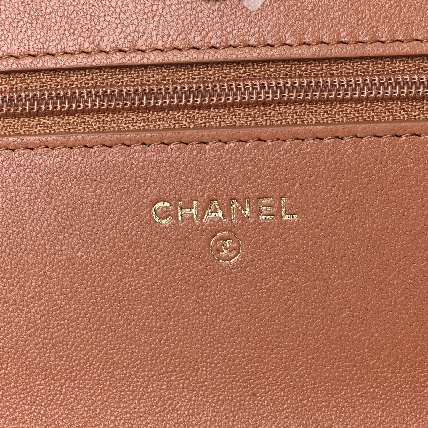 Lambskin Quilted Chanel 19 Wallet On Chain WOC Brown