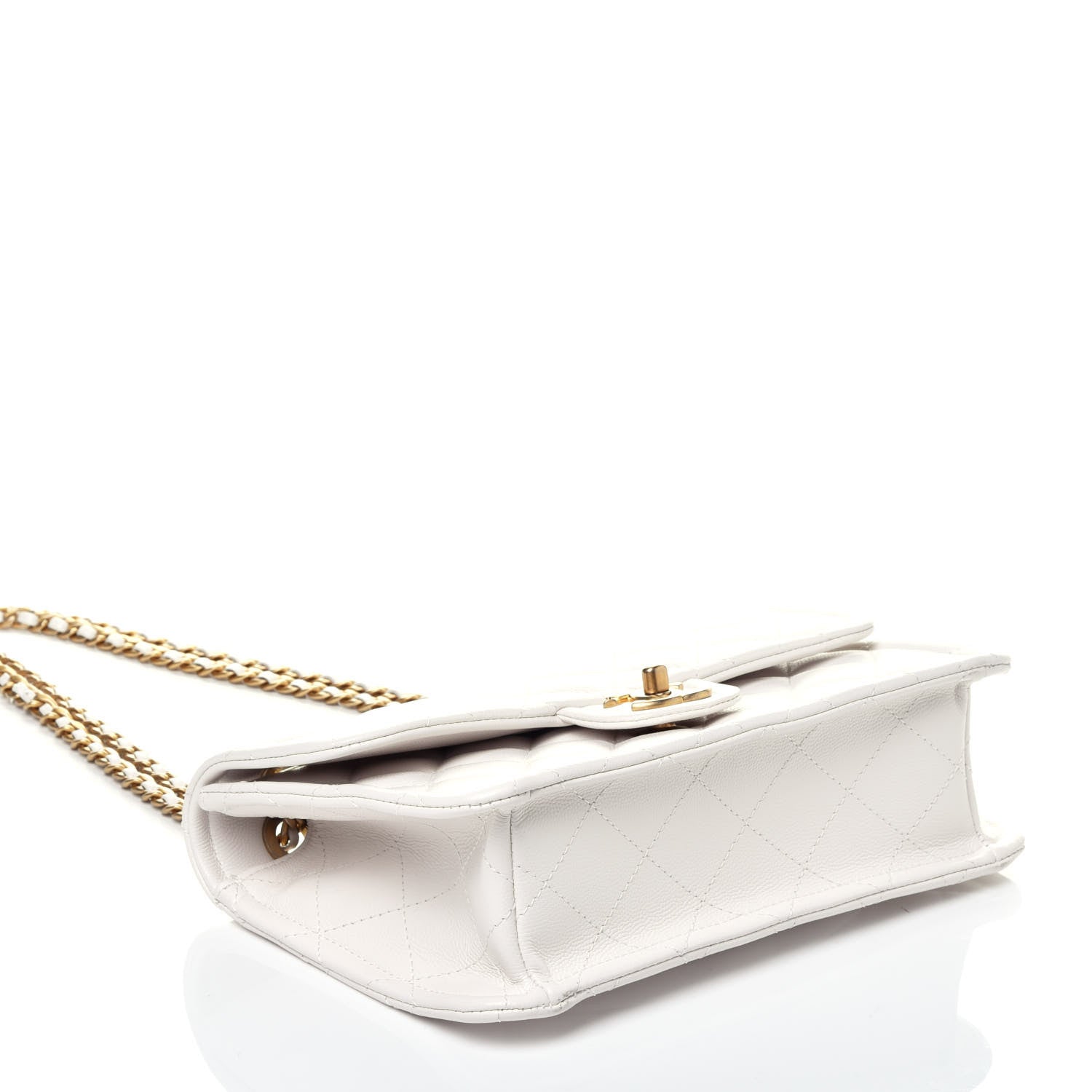 Chanel Caviar Quilted Medium Sweet Classic Flap White 4 of 9