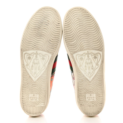 Gucci X DISNEY GG Supreme Monogram Web Donald Duck Womens Ace Sneakers 40 Beige New Acero Orange 5 of 8