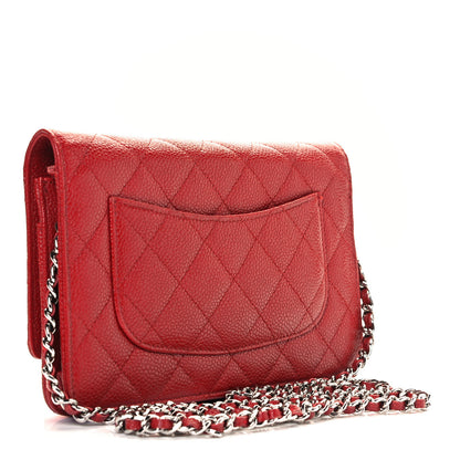 Chanel Caviar Quilted Wallet on Chain WOC Red 3 of 12
