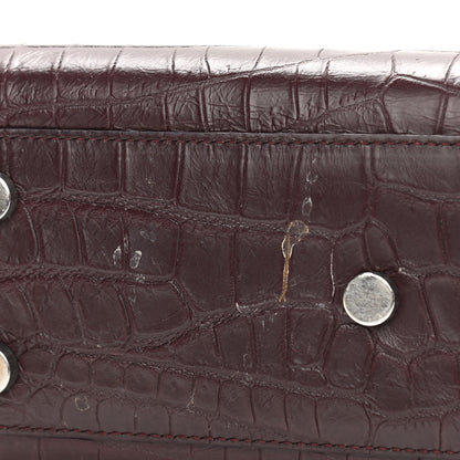 Saint Laurent Calfskin Crocodile Embossed Nano Sac De Jour Bordeaux 11 of 13