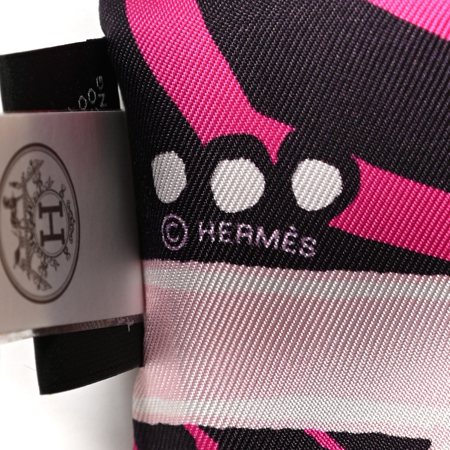 Hermes Silk Jeu de Soie Uniforme Twilly Rose Vif Black Rose 3 of 4