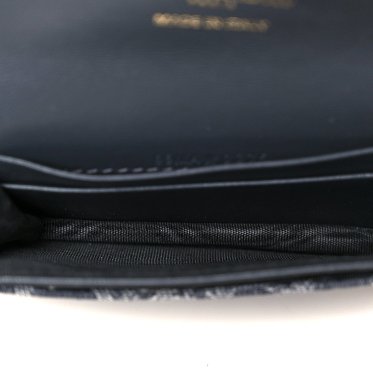 Denim Oblique Saddle Bloom Card Holder Grey