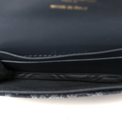 Christian Dior Denim Oblique Saddle Bloom Card Holder Grey 5 of 8