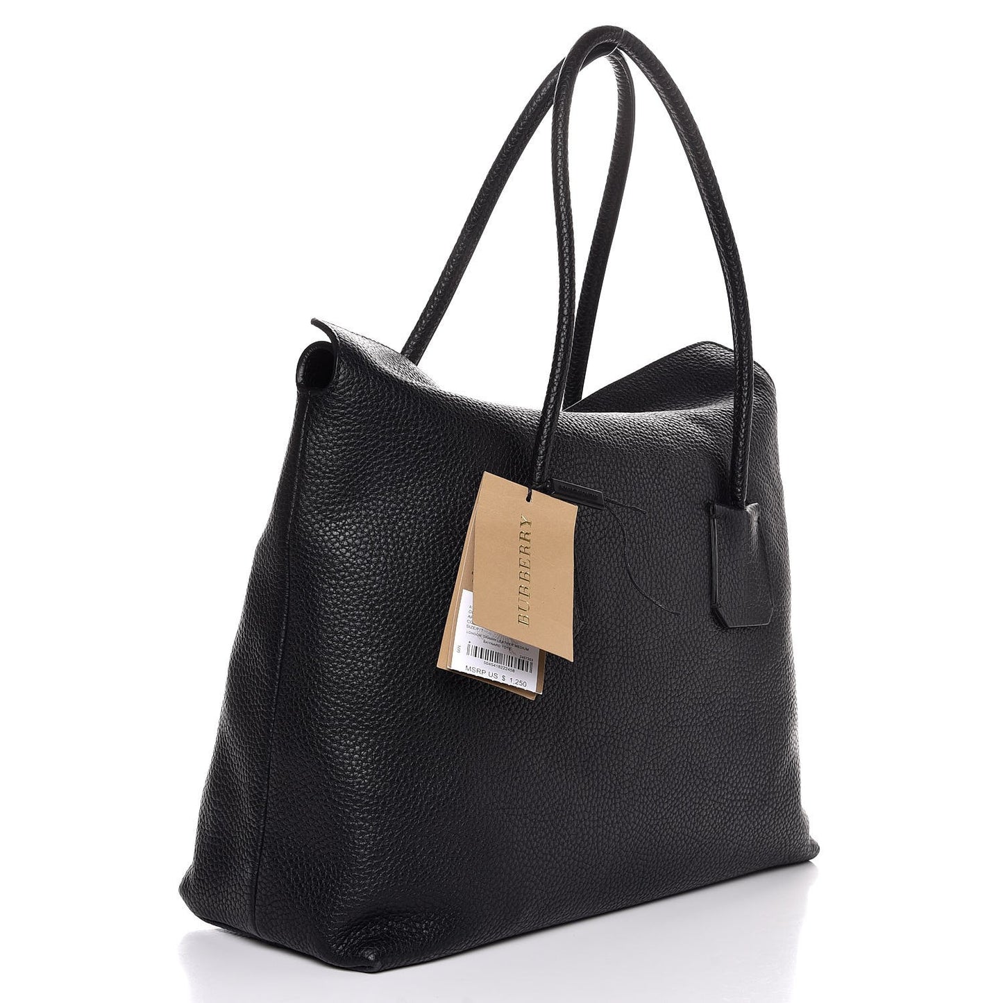 London Grainy Calfskin Medium Baynard Tote Black