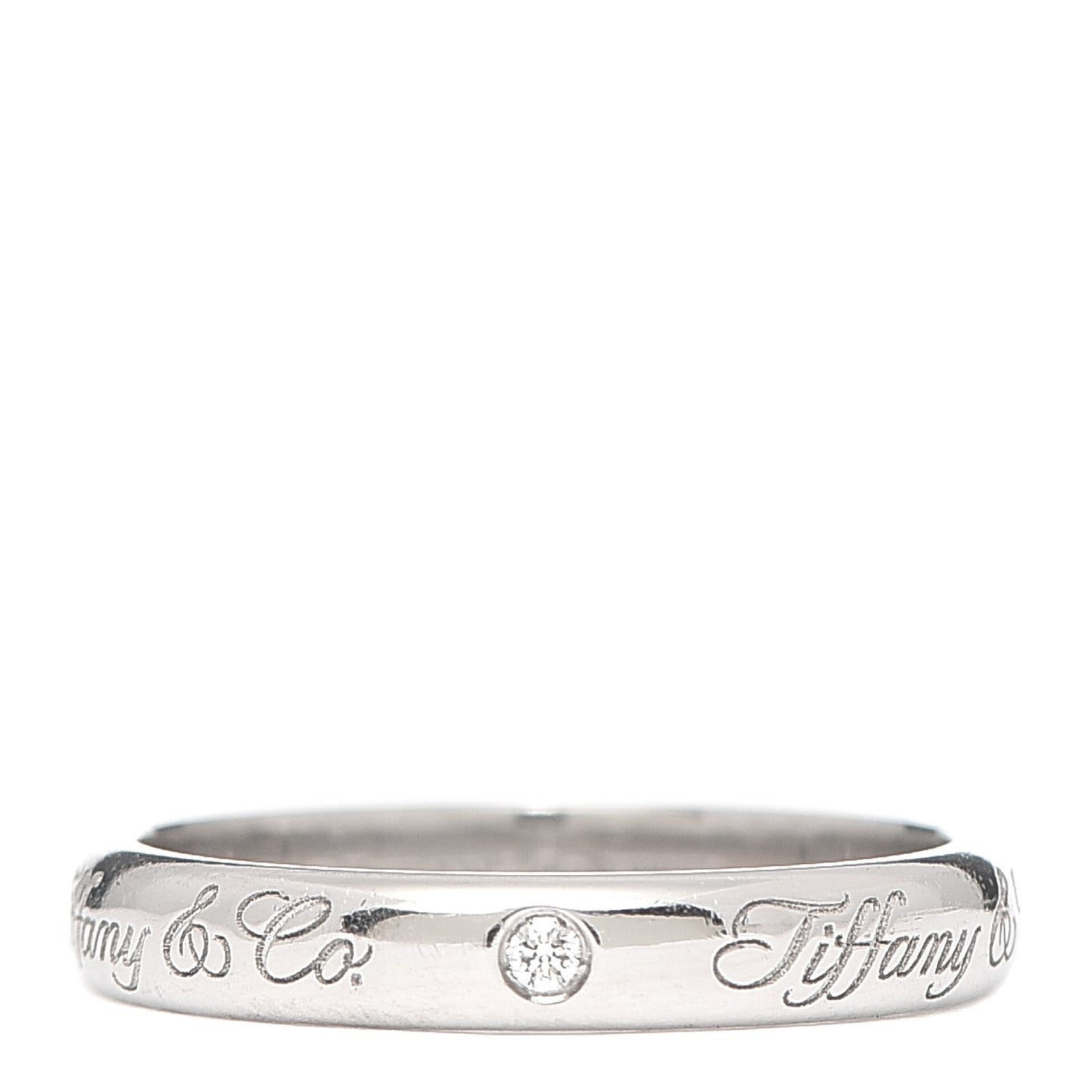 Platinum Diamond Logo Band Ring 50 5.25