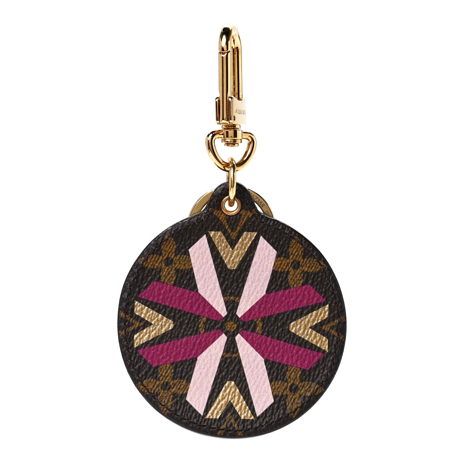 Louis Vuitton Monogram Illustre Multi V Bag Charm Key Ring Fuchsia 1 of 9