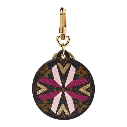 Louis Vuitton Monogram Illustre Multi V Bag Charm Key Ring Fuchsia 1 of 9