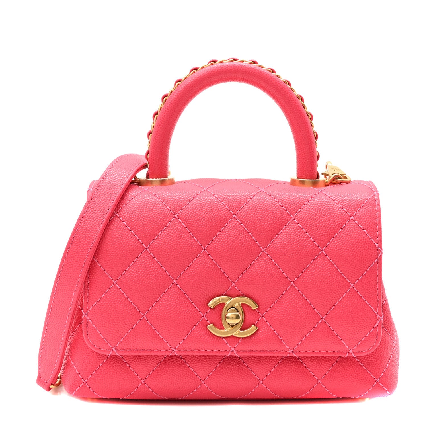 Chanel Caviar Quilted Extra Mini Coco Chain Handle Flap Dark Pink 1 of 10